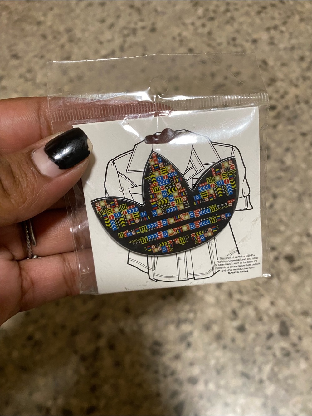 adidas Multicolor Patterned Trefoil Pin